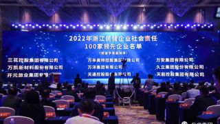 荣誉｜升华集团入选2022年浙江民营企业社会责任100家领先企业名单
