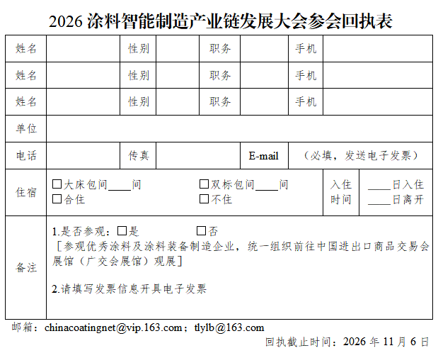 参会回执表