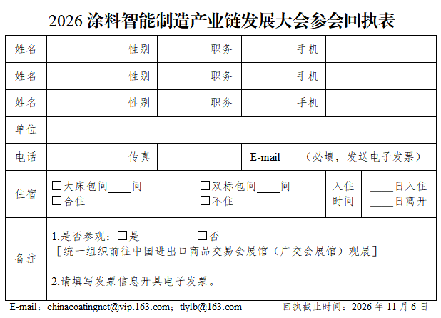 参会回执表